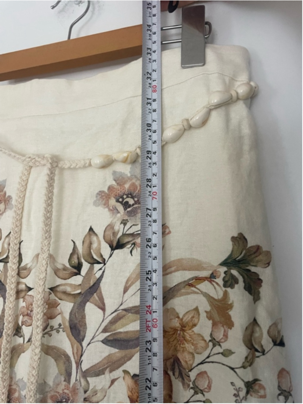 House of Harlow Floral Midi Skirt Small Cottagecore Boho Romantic Linen Blend - Picture 6 of 9